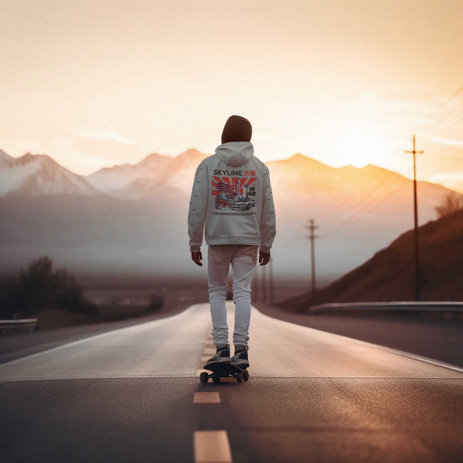 Skyline R32 - Essential Heavyweight Hoodie - Eyrian