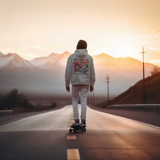 Skyline R32 - Essential Heavyweight Hoodie - Eyrian