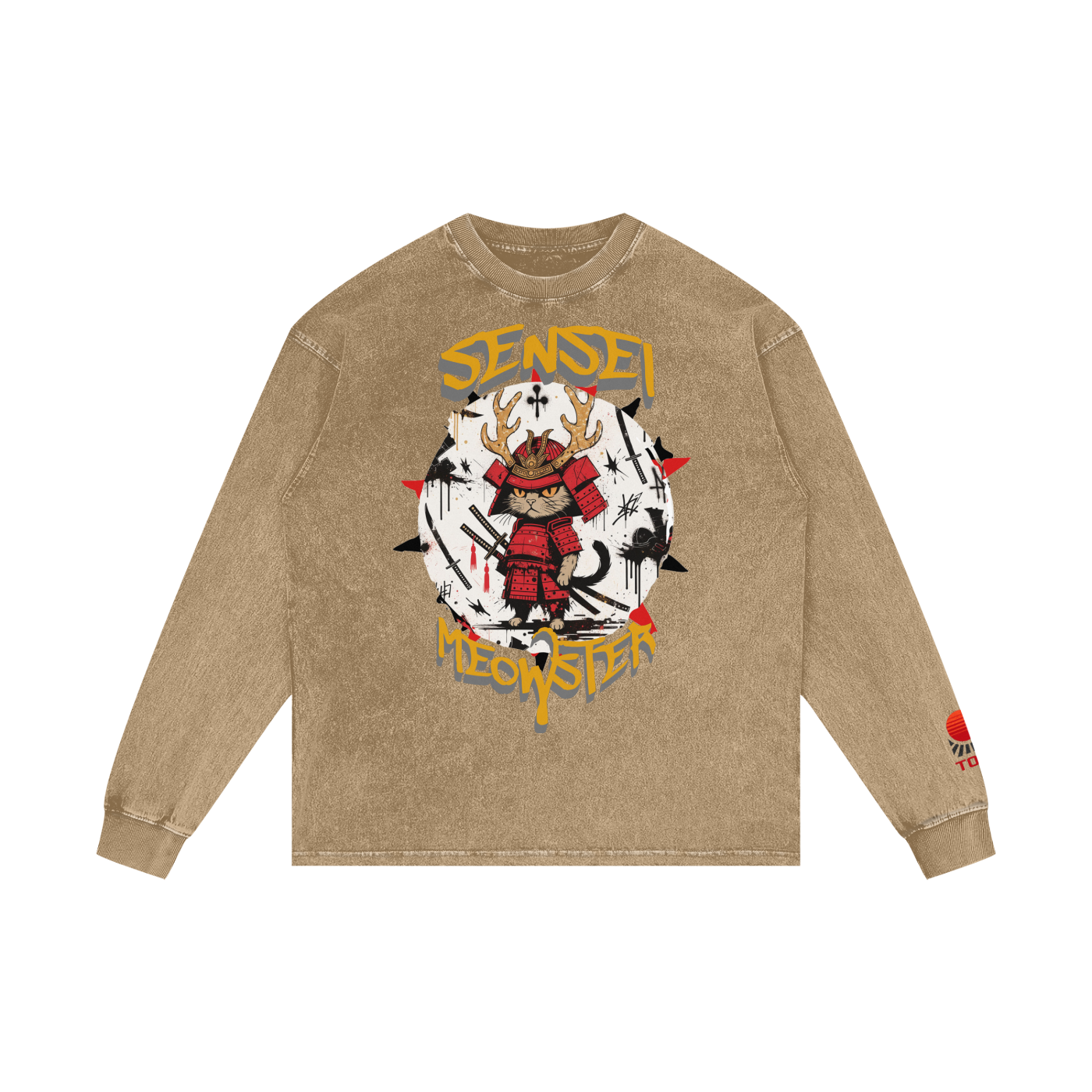 Sensei Meowster - Oversize Long Sleeve T-Shirt - TobiBrand