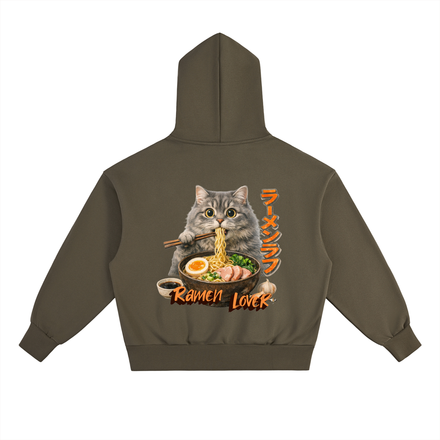 cat lover,cute hoodie,funny hoodie,ramen lover,japanese writing,TobiBrand,cat eating ramen,gift for her,gift for him