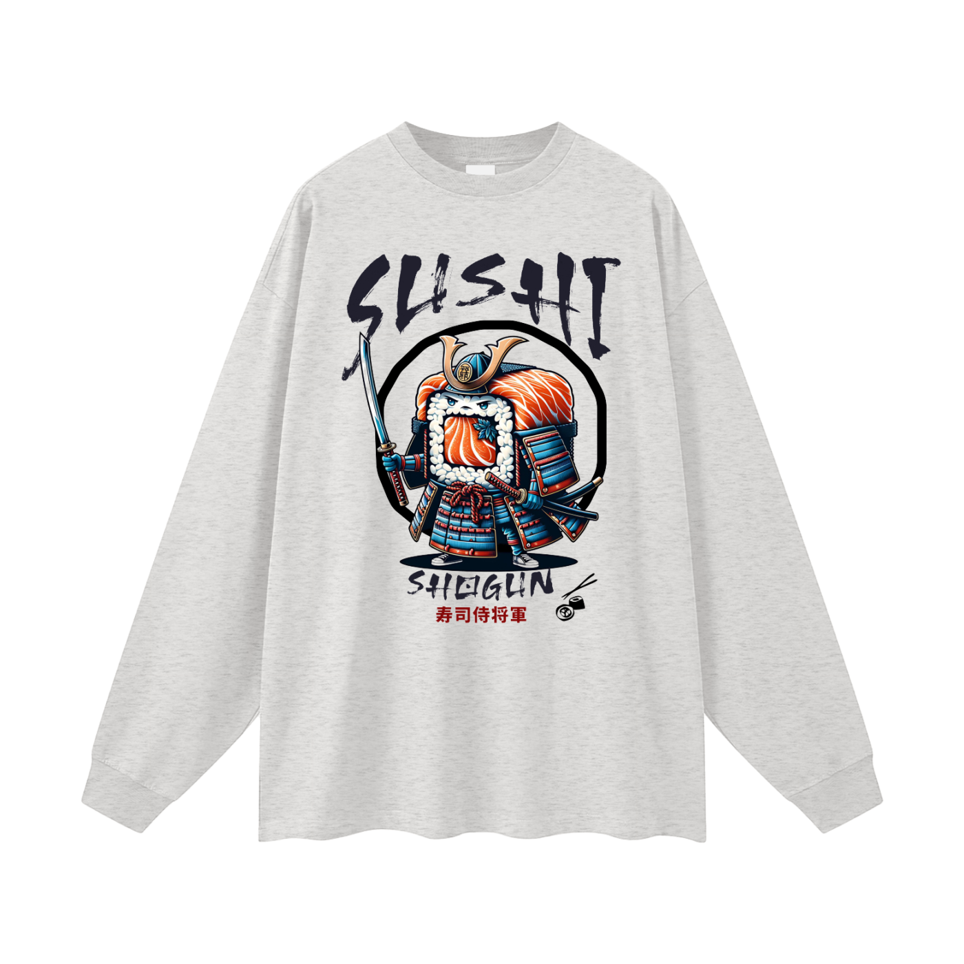 sushi,sushi lover,funny graphic design,japanese food,japanese culture,samurai,Tobi,Shogun,Sushi Shogun,Long Sleeve T-Shirt