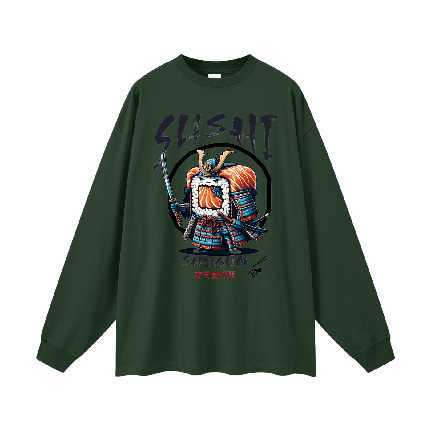 sushi,sushi lover,funny graphic design,japanese food,japanese culture,samurai,Tobi,Shogun,Sushi Shogun,Long Sleeve T-Shirt