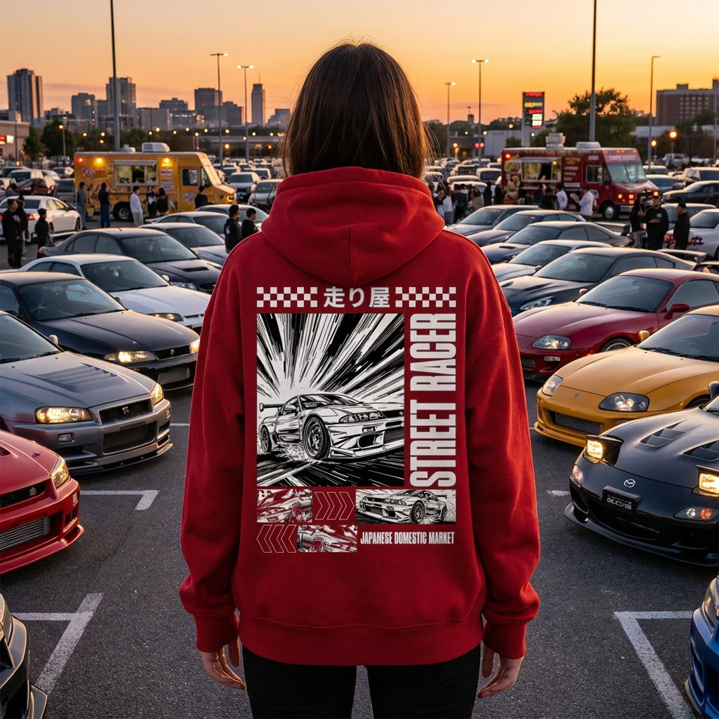 Street Racer - Graphic Oversize Fleeced Hoodie - TobiBrand