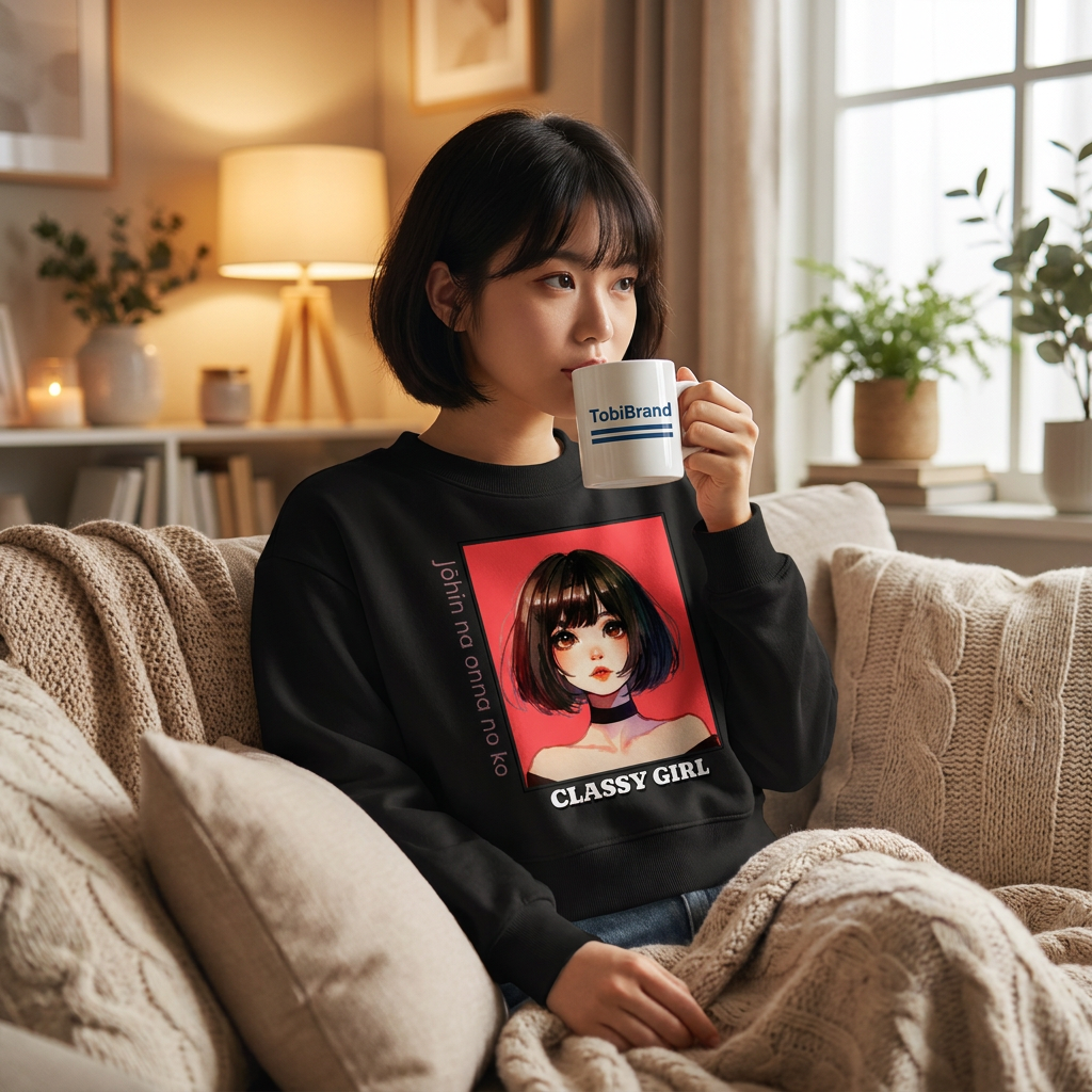Classy Girl - Neck Crew Sweatshirt - TobiBrand