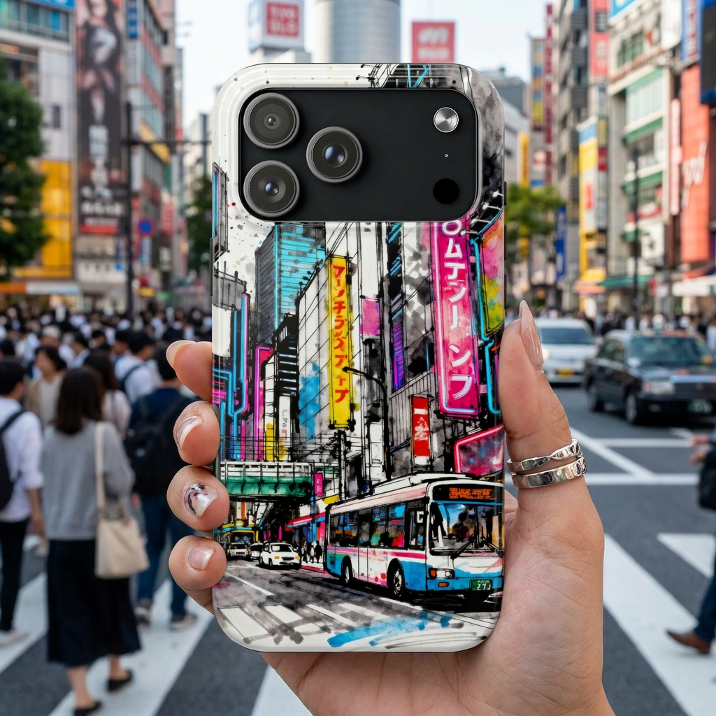 Tokyo City Street Tough Phone Case — Japanese Urban Art iPhone Cover - TobiBrand