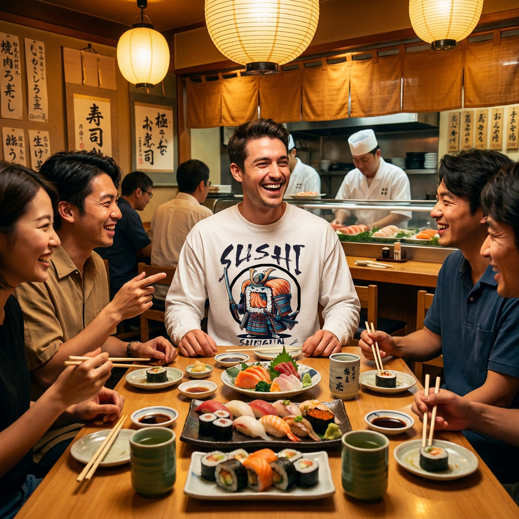 Sushi Shogun - Oversized Unisex Long Sleeve T-Shirt - TobiBrand