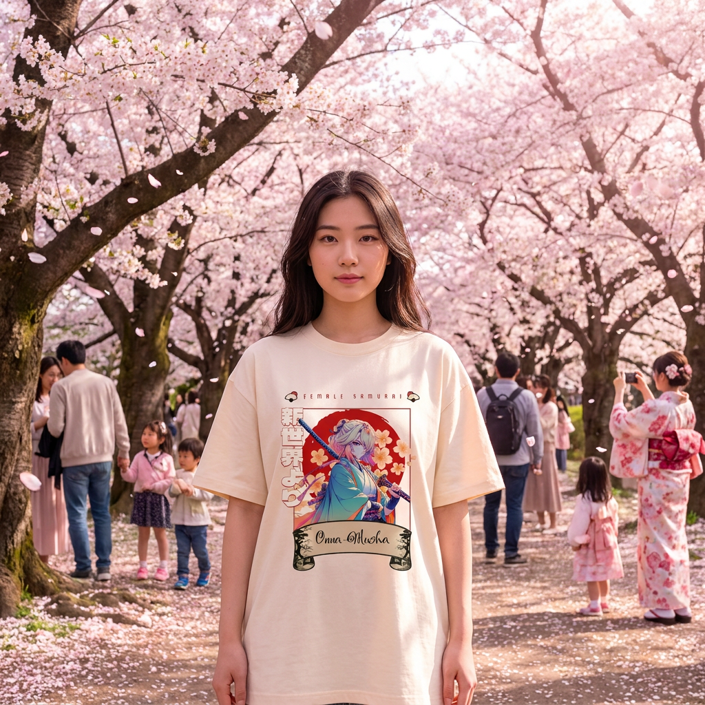 Anime Onna_Musha - Cotton T-Shirt - TobiBrand