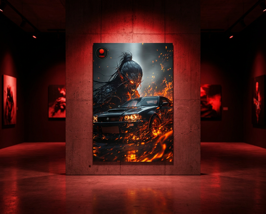 Metal Art Sign — Fiery Demon JDM Car Scene - TobiBrand