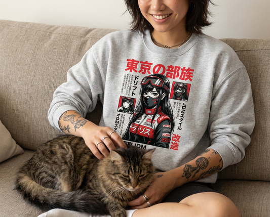 Anime Car Girl - Boxy Sweatshirt - TobiBrand