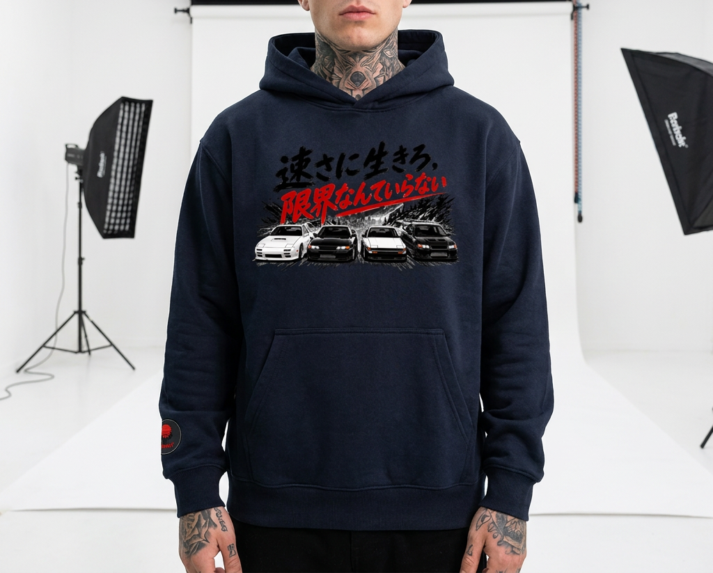 Black and White JDM - Drop Shoulder Hoodie