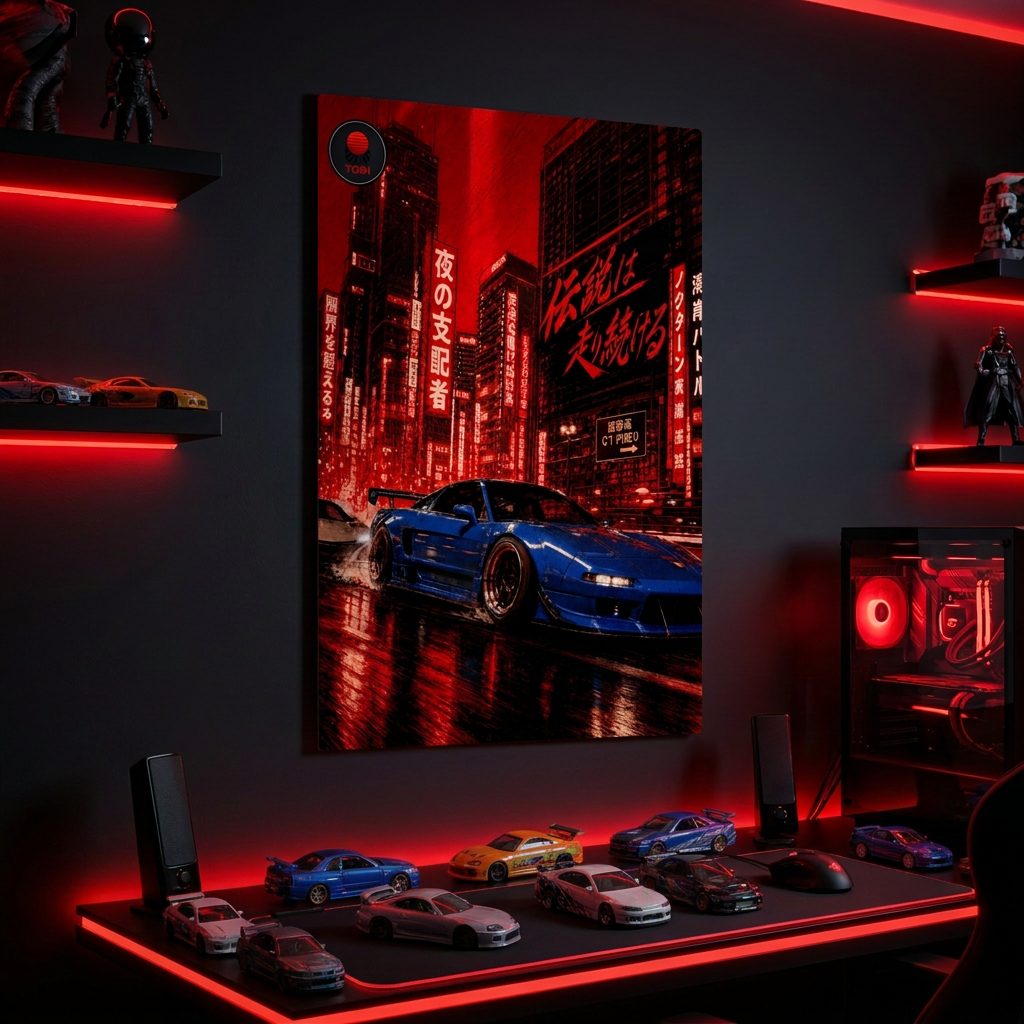 Night City JDM Neon Racing  — Metal Art Sign