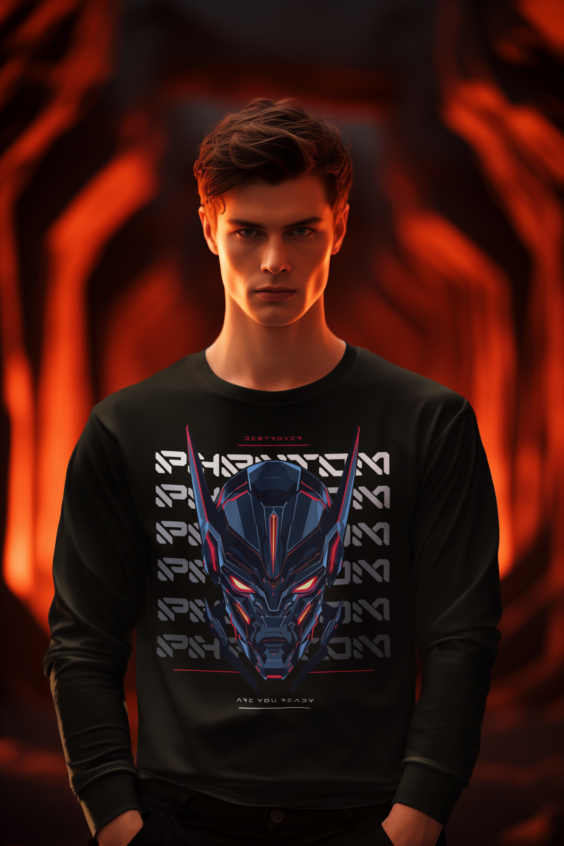 Phantom Destroyer - Cotton Long Sleeve T-Shirt - TobiBrand